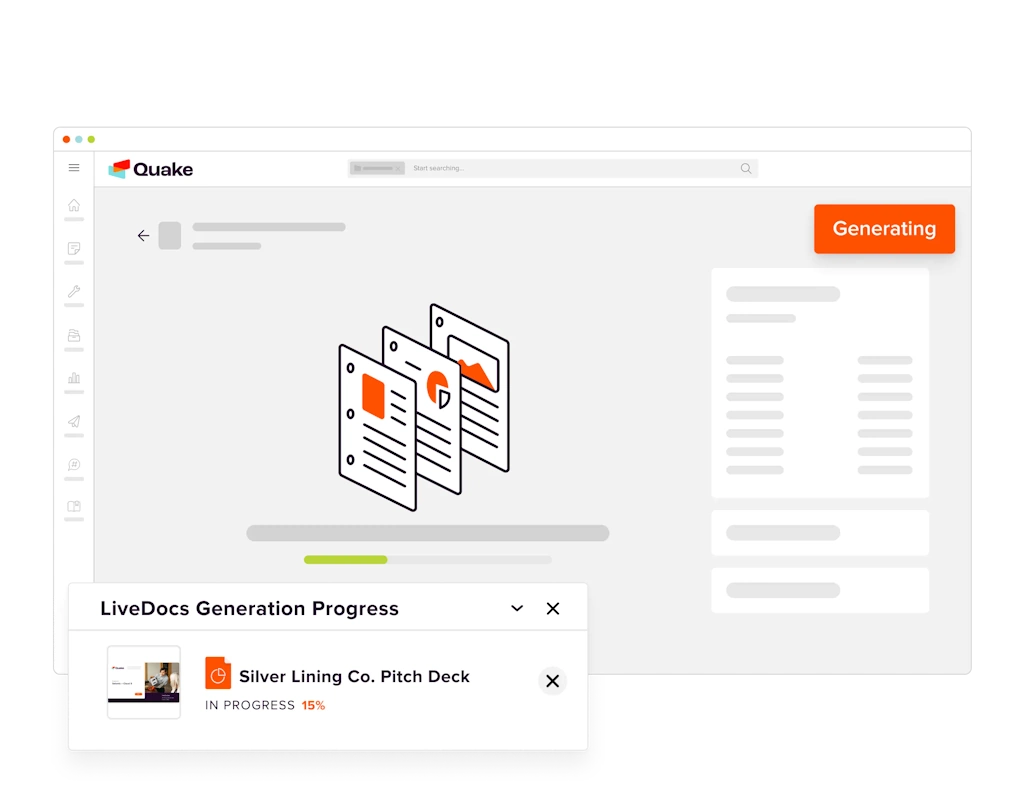 Screenshot of a sales pitch deck being created.