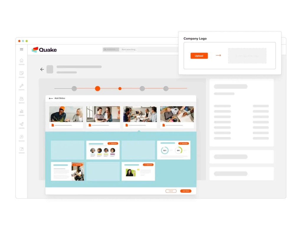 Screenshot of sales content creation and personalization.